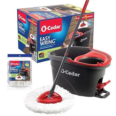 O-Cedar Easywring Microfiber Spin Mop Bucket Floor Cleaning System
