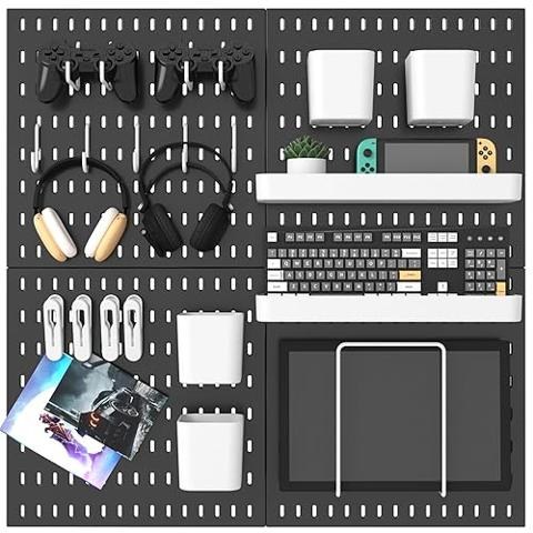 Wall Control Placas De Tablero De Clavijas De 4 Pies Con Bordes Formados – Paquete De Dos Paneles De Tablero De Clavijas De 16" X 48" De Metal