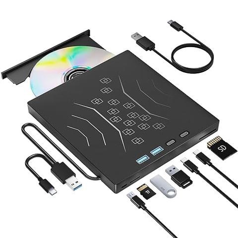 VAIYI External CD/DVD Drive for Laptop, Portable DVD Player for