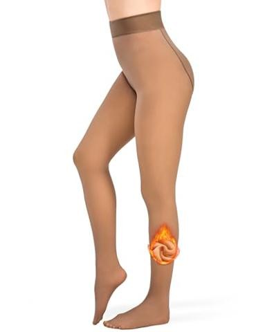 Medias Con Forro Polar Para Mujer, Color De Piel, Translúcidas Y Cálidas, Medias Térmicas Gruesas Para Invierno, Medias Térmicas Falsas Transparentes Con Pies, Color Gris, 220G, Gris-7.76 Oz