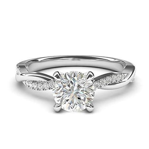 Juego De Anillos Apilables Mameloly Para Mujer, Chapado En Oro 14K Con Circonita Cúbica, Diseño Trenzado, Tallas 4-11