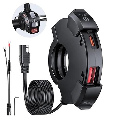 EXTRACTME Motorcycle USB Charger, 6.8A Quick Charge 3.0 Dual USB