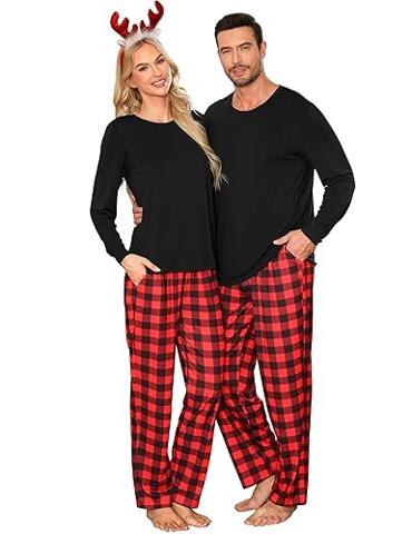 SWOMOG Pijama Familiar De Satén De Seda A Juego Con Botones, Ropa De Dormir Sedosa De