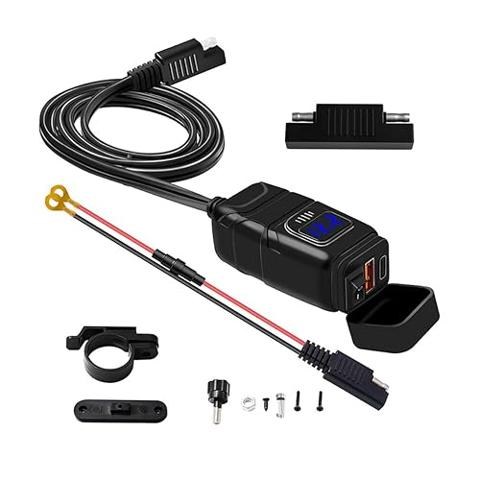 EXTRACTME Motorcycle USB Charger, 6.8A Quick Charge 3.0 Dual USB