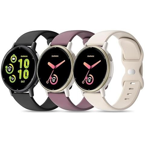 Pack De 5 Correas De Silicona Delgadas Para Garmin Venu 3S, Vivoactive 4S, Etc. - Ancho 18 Mm, Suaves Y Deportivas