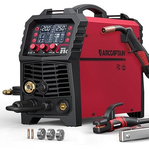 VEVOR 200A Synergic MIG Welder – 4-in-1 Gas MIG/Flux Core/Stick/Lift TIG, 110V/220V Dual Voltage, IGBT Inverter With LCD Display