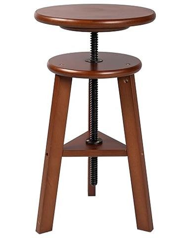 BOKKOLIK Vintage Bar Stools Set of 2 Industrial Bar Stool Swivel PU